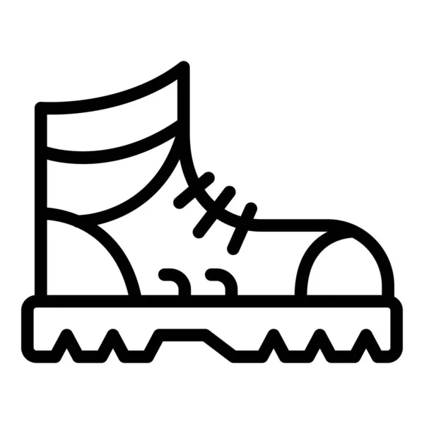 Botas de senderismo icono, estilo de esquema — Vector de stock