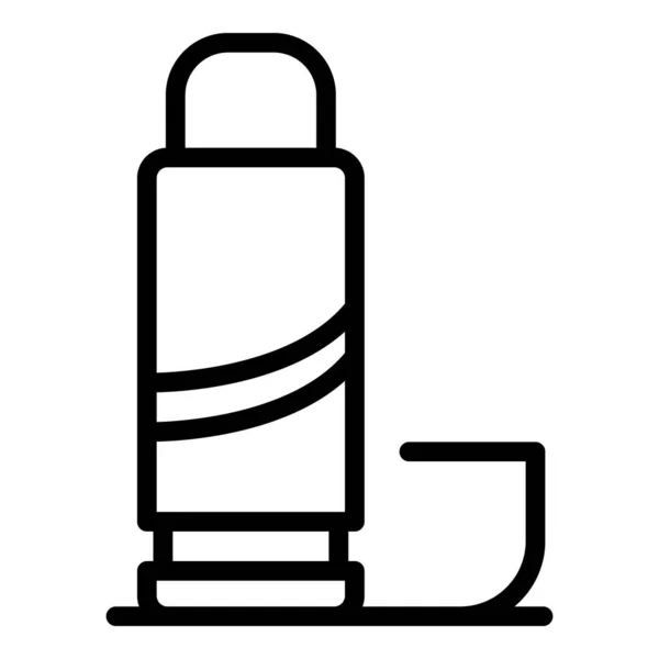 Travel thermos icon, outline style — Stock Vector