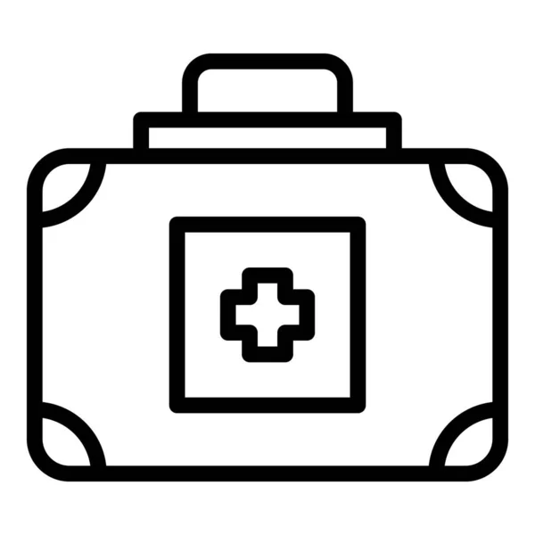 Travel medical kit icon, outline style — Stock Vector