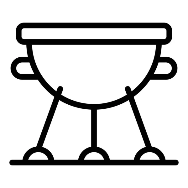 Icono de parrilla de camping, estilo de esquema — Vector de stock