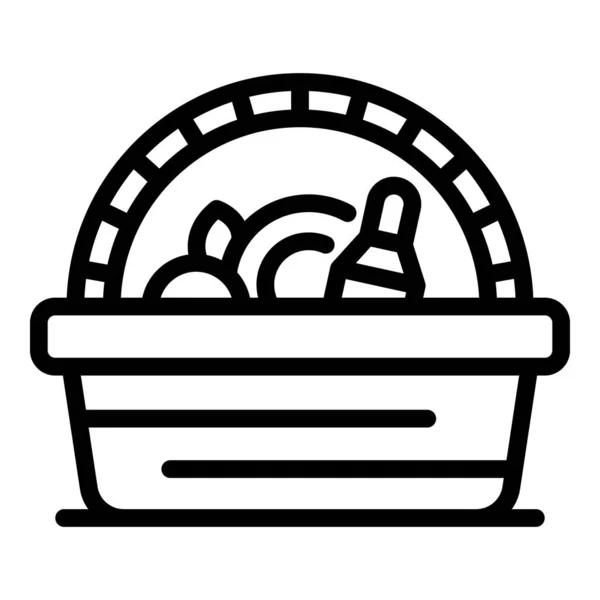 Party picknick korg ikon, kontur stil — Stock vektor