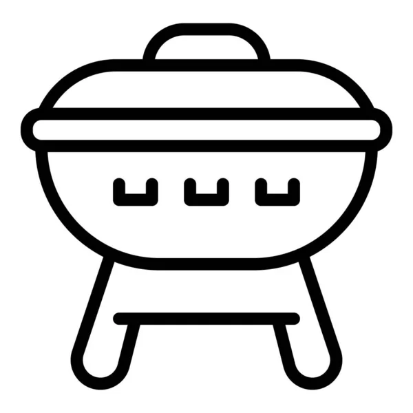 Ikon grill makanan, gaya garis luar - Stok Vektor