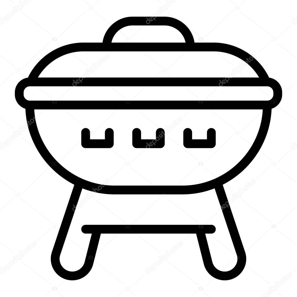 Food grill icon, outline style