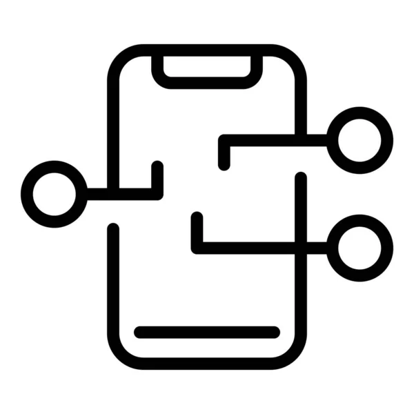 Telefoonnetwerkpictogram, contourstijl — Stockvector