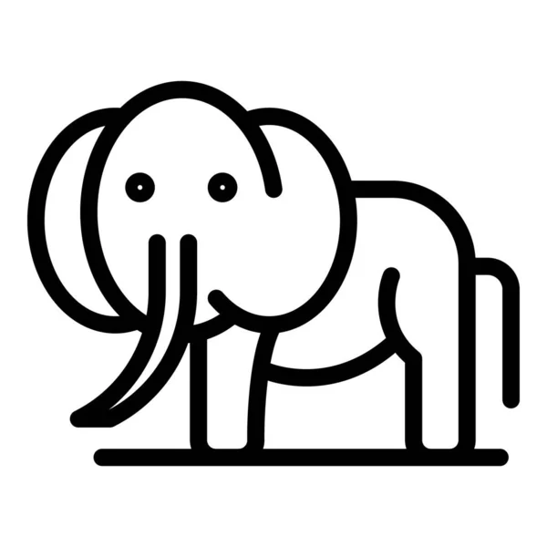 Safari-Elefant-Symbol, Umriss-Stil — Stockvektor