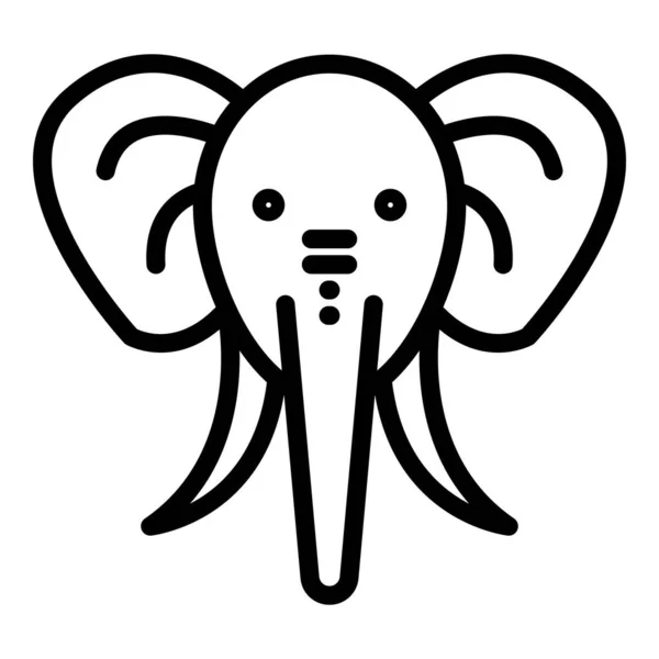 Wild olifant pictogram, omtrek stijl — Stockvector