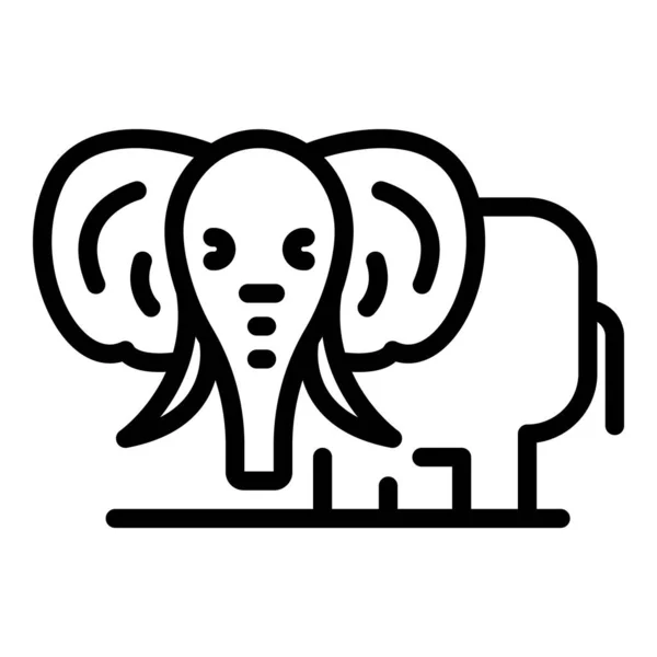 Africa elephant icon, outline style — Stock Vector