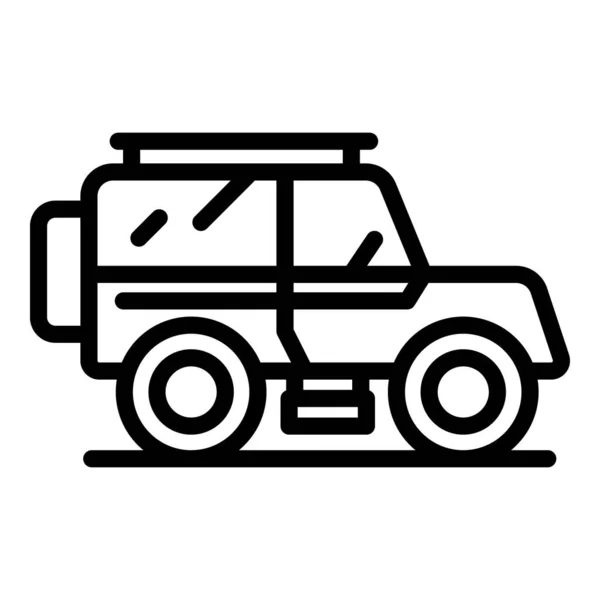 Safari吉普车图标，轮廓风格 — 图库矢量图片