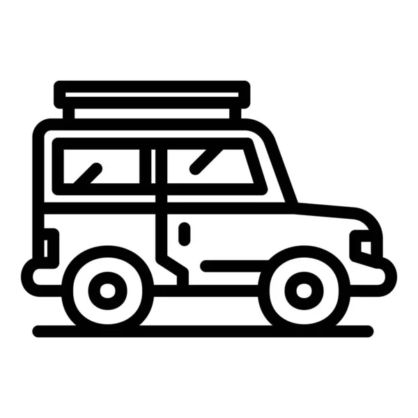 Camping jeep ikon, körvonalazott stílus — Stock Vector