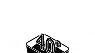 El yıkama 40 santigrat derece simge canlandırması