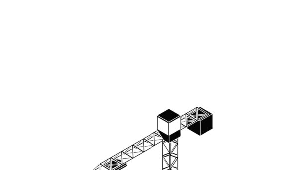 Torre guindaste ícone animação — Vídeo de Stock