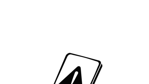 Warning smartphone icon animation — 图库视频影像