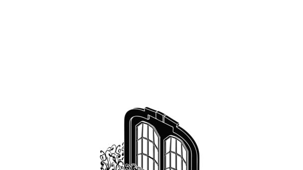 Castle balcony icon animation — ストック動画