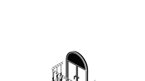 Metal balcony icon animation — ストック動画