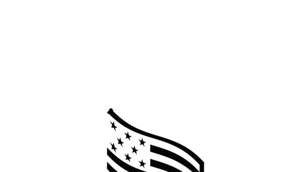 American flag icon animation — Αρχείο Βίντεο