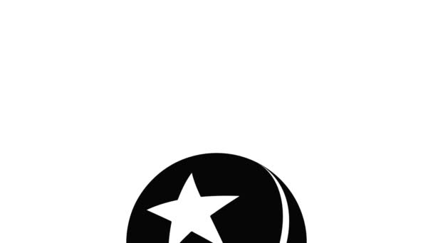 Glossy star ball icon animation — ストック動画