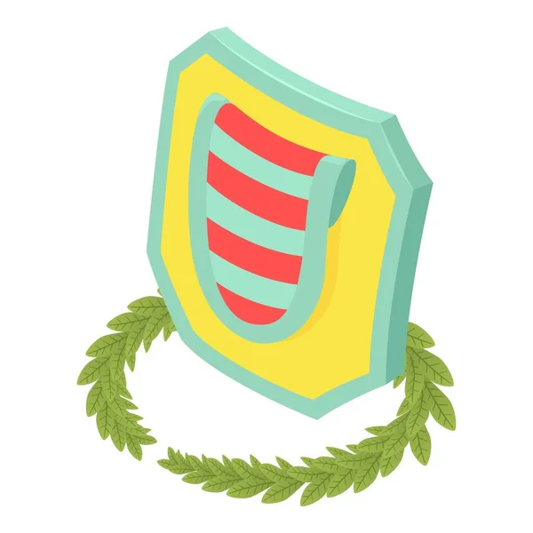 Icono de escudo multicolor, estilo isométrico — Vector de stock