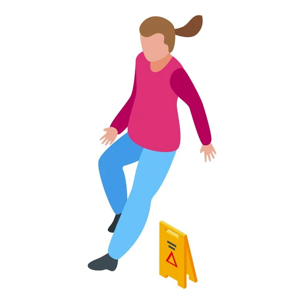 Floor careless person icon, isometric style — Stock Vector