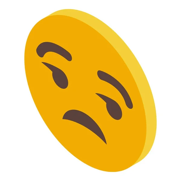 Sad emoji icon, isometric style — Stock Vector