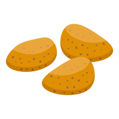 Taze patates ikonu, izometrik tarzda.