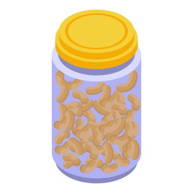 Salamura fasulye kavanozu ikonu, izometrik stil