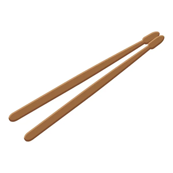 Drumsticks icoon, isometrische stijl — Stockvector