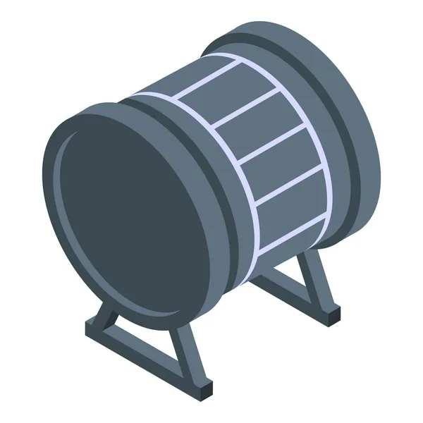 Icono de tambor negro, estilo isométrico — Archivo Imágenes Vectoriales