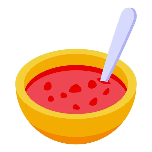 Икона томатного супа в изометрическом стиле — стоковый вектор
