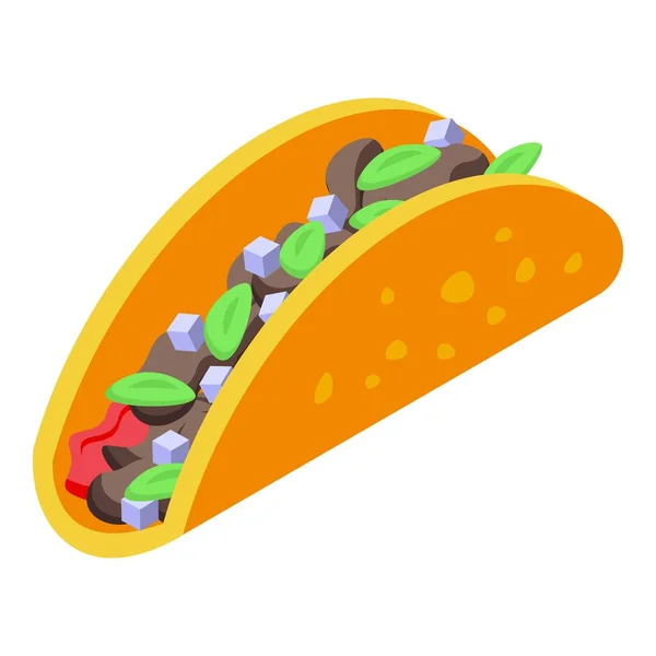 Icône tacos haricots, style isométrique — Image vectorielle