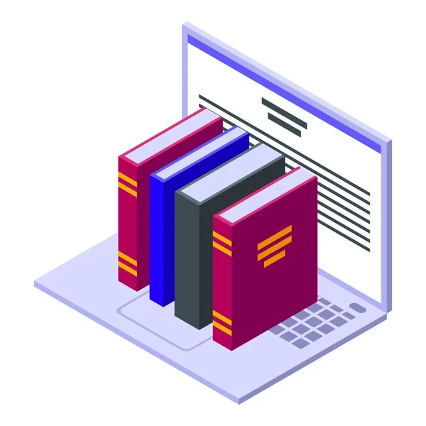 Digital bookstore icon, isometric style — Stock Vector