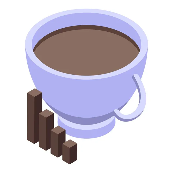 Decaffeinato icona tazza di caffè mattina, stile isometrico — Vettoriale Stock