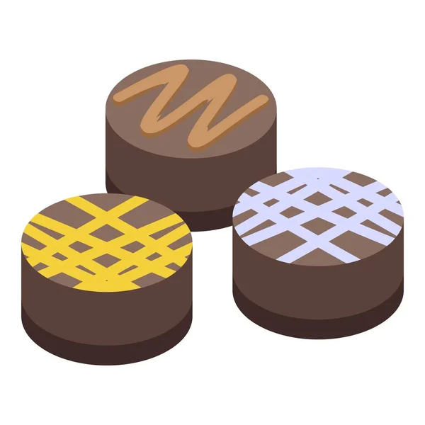 Icono de pasteles de caramelo de Navidad, estilo isométrico — Vector de stock