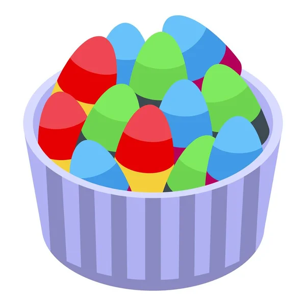 Christmas candy full box icon, isometric style — Stock Vector