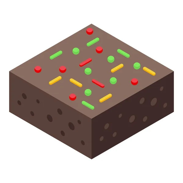 Икона шоколадного торта на Рождество, изометрический стиль — стоковый вектор