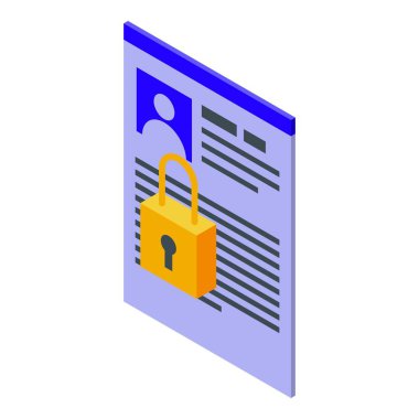 Özel kişisel veri simgesi, izometrik biçim