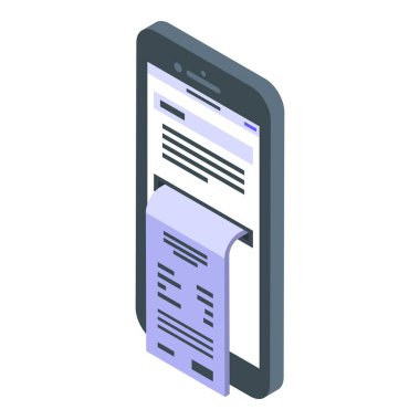 Geçmiş akıllı telefon simgesi satın al, izometrik biçim