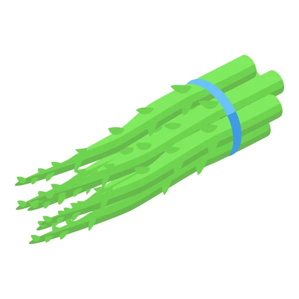 Icône de branche d'asperges, style isométrique — Image vectorielle