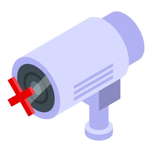 Ícone da câmera de privacidade, estilo isométrico — Vetor de Stock
