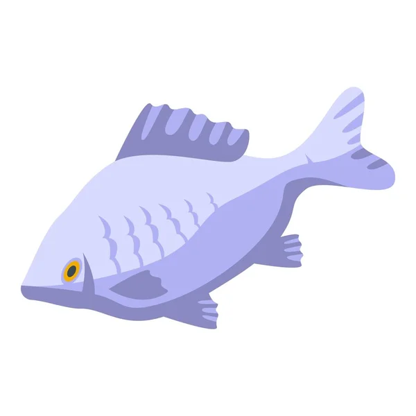 Ícone de peixe do rio, estilo isométrico — Vetor de Stock