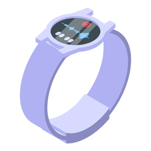 Icono de reconocimiento de voz Smartwatch, estilo isométrico — Vector de stock