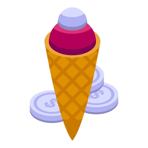 Icône historique d'achat de crème glacée, style isométrique — Image vectorielle