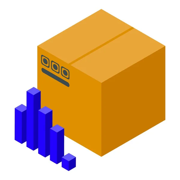 Icono de caja de paquete de historial de compra, estilo isométrico — Archivo Imágenes Vectoriales