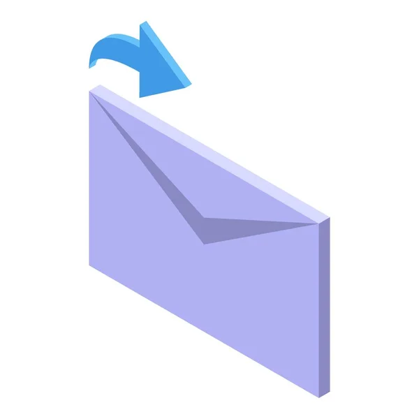 Repost mail icon, isometric style — Stock Vector