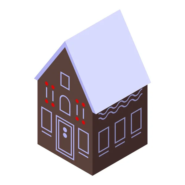Gebakken peperkoek huis icoon, isometrische stijl — Stockvector