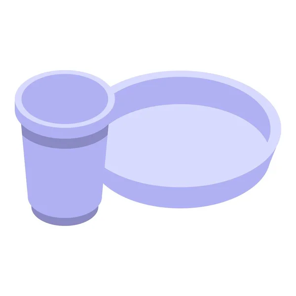 Paper dishes icon, isometric style — Stock Vector