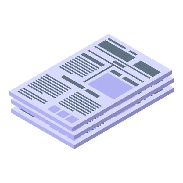 Papieren tijdschrift icoon, isometrische stijl — Stockvector