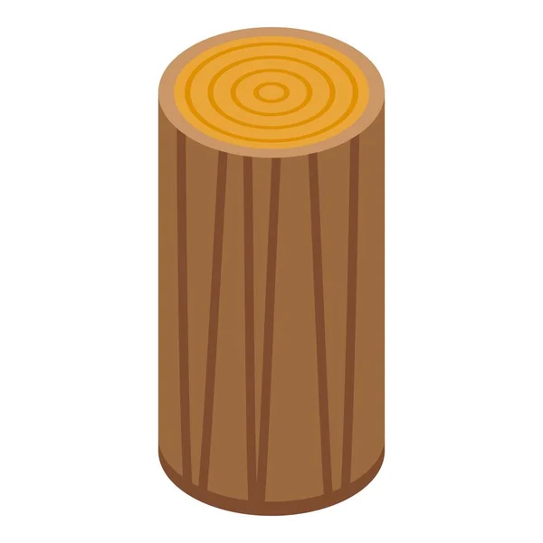 Icono de bloque de madera, estilo isométrico — Vector de stock