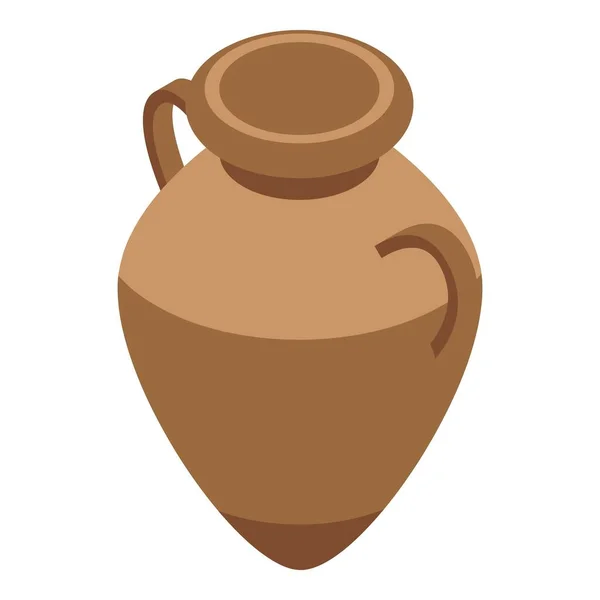 陶器のアンフォラのアイコン、等方式 — ストックベクタ