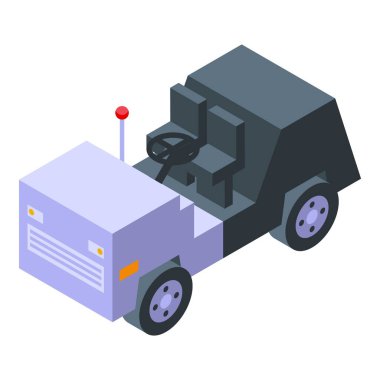 Havaalanı servis arabası simgesi, izometrik biçim