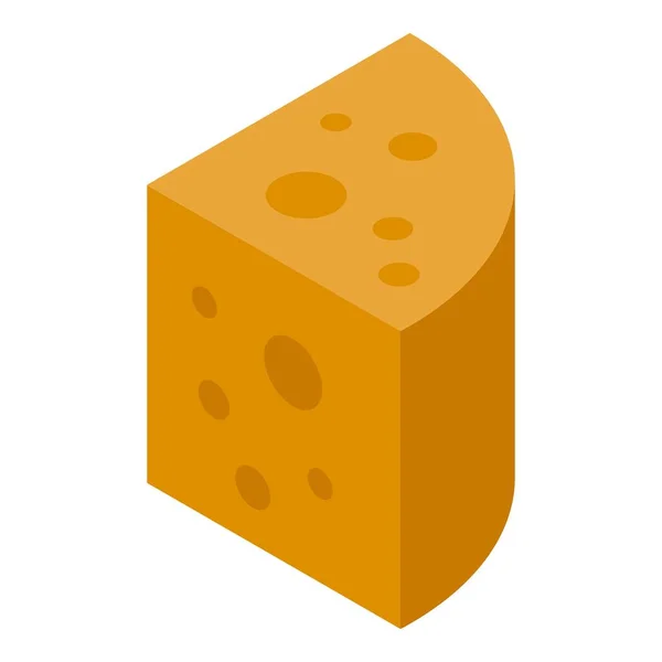 Cheddar cheese icon, isometric style — Stock Vector